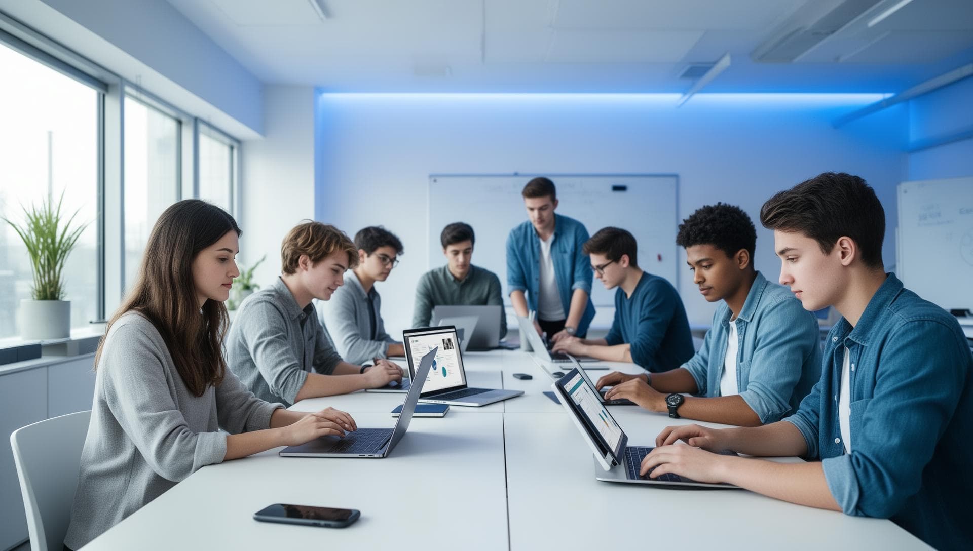 Students learning together in a classroom